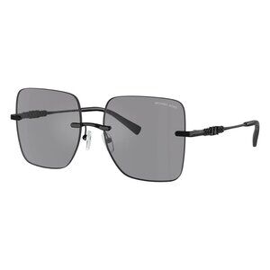 New MICHAEL KORS Quebec Grey Rimless Square MK1150 1005/1 Sunglasses Women